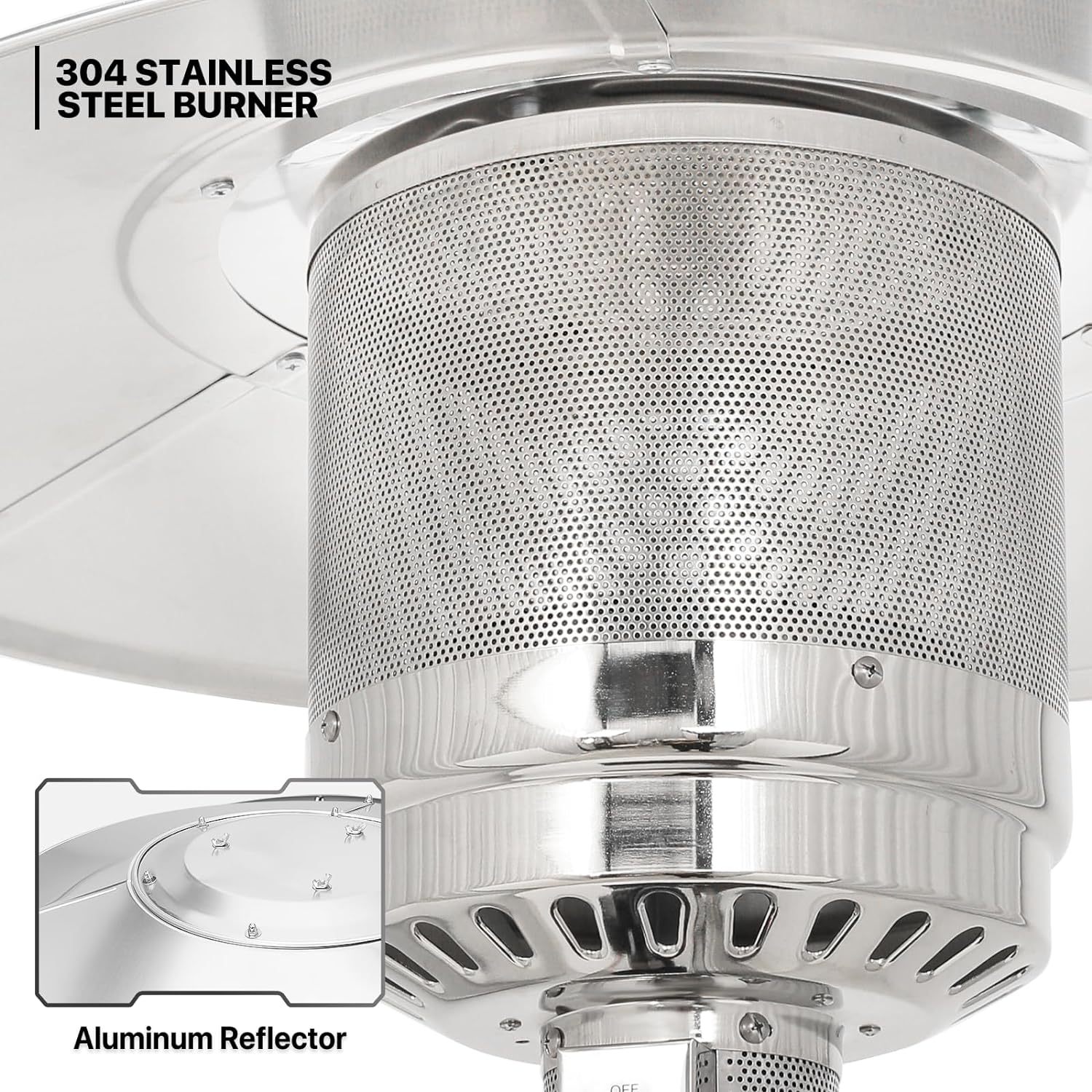 48000 BTU Propane Patio Heater with Stainless Steel Burner Outdoor Patio Heater for Commercial Use, Residential, Garden, Backyard, Porch, Deck, Balcony (Brown)