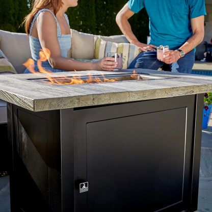 Gray 40x28” Rectangular Gas Fire Table