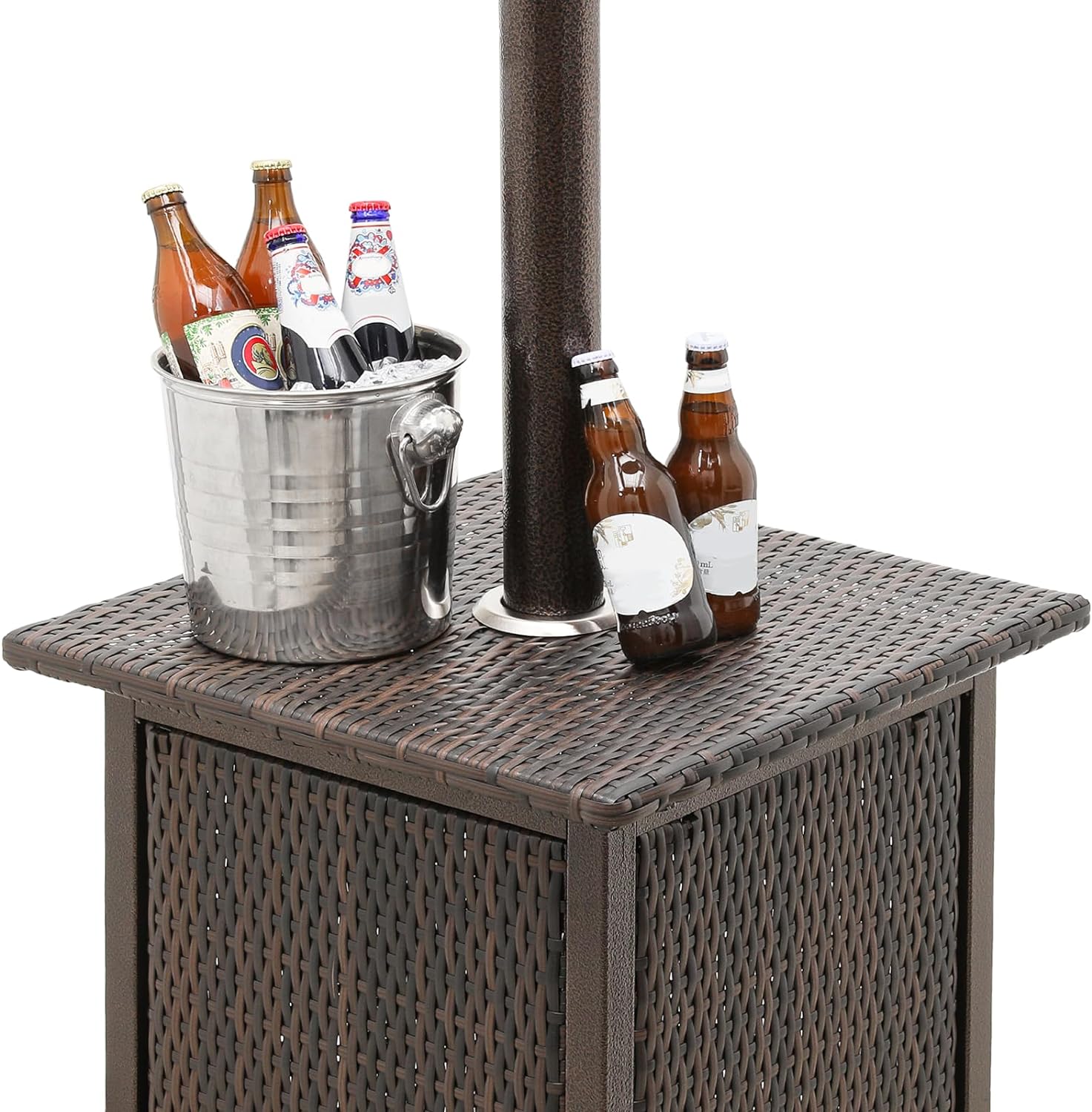 48000 BTU Propane Patio Heater with Stainless Steel Burner Outdoor Patio Heater for Commercial Use, Residential, Garden, Backyard, Porch, Deck, Balcony (Brown)