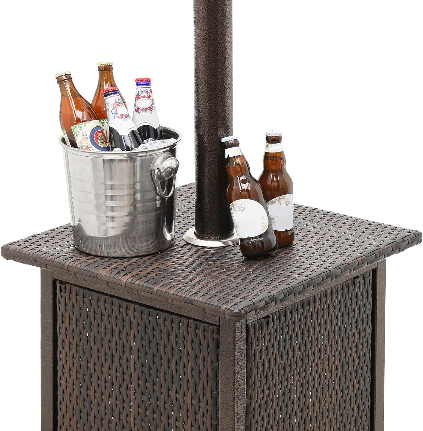 48000 BTU Propane Patio Heater with Stainless Steel Burner Outdoor Patio Heater for Commercial Use, Residential, Garden, Backyard, Porch, Deck, Balcony (Brown)
