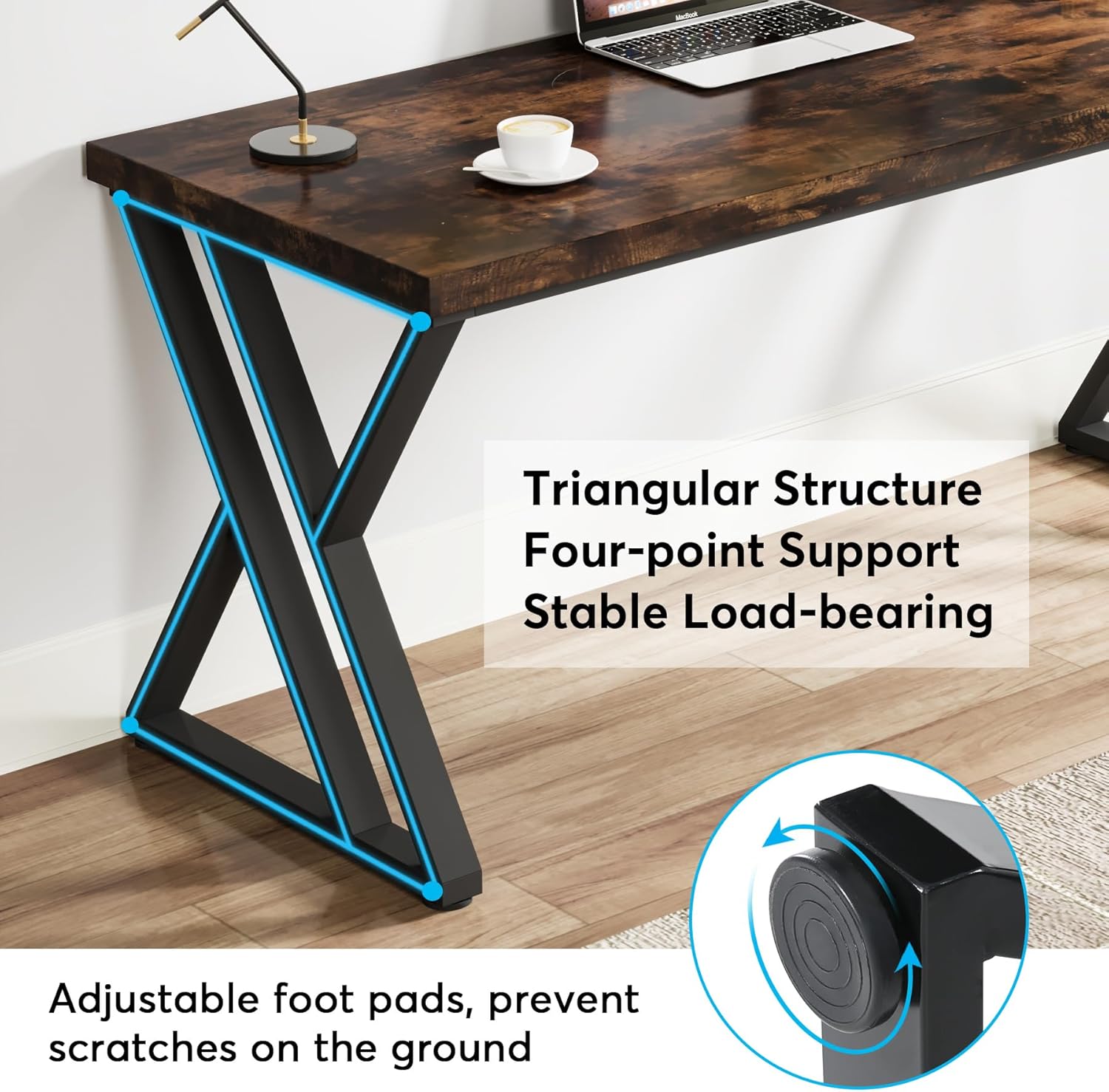 55 inch Heavy Duty Study Desk with Z-Shaped Metal Leg