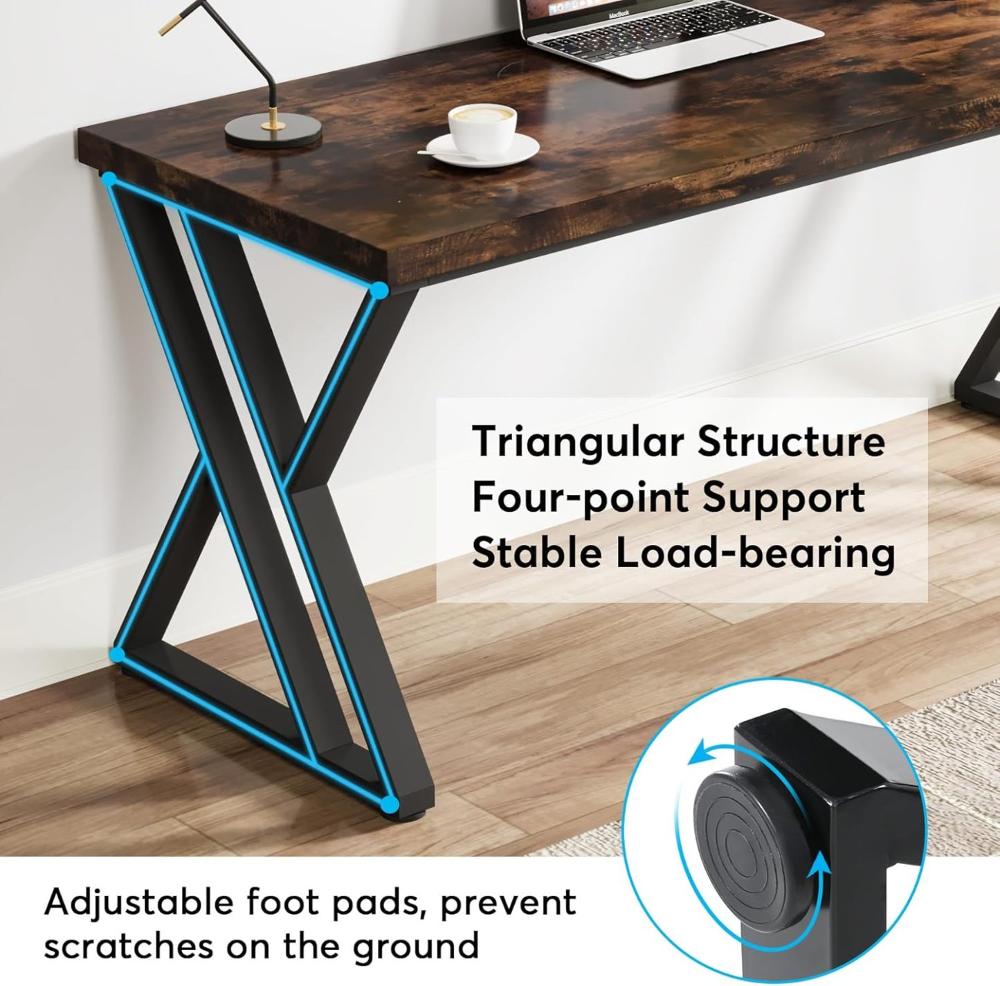 55 inch Heavy Duty Study Desk with Z-Shaped Metal Leg