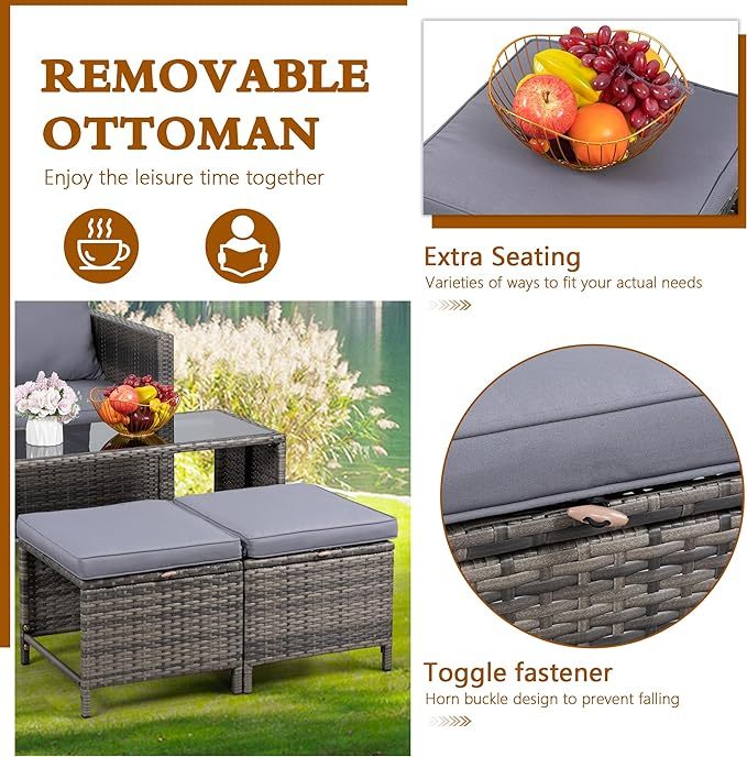 Patio Furniture 4 Pieces Wicker Patio Furniture Sets