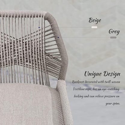 3 Pieces Patio Bar Set Modern Aluminum Table and Wicker Bar Chairs Set