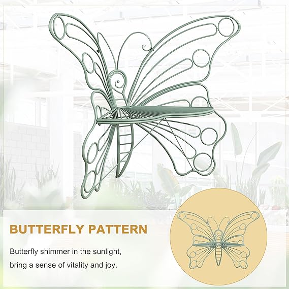 50 Inches Outdoor Bench, Cast Iron Metal Frame Patio Outdoor Garden Bench with Butterfly Inspired Pattern, Front Porch Bench for Outdoors, Deck, Lawn, Balcony, Backyard