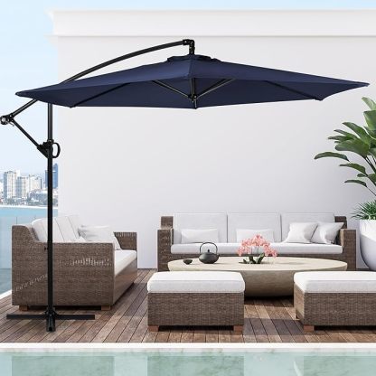 Crank and Cross Base, Outdoor Cantilever Hanging Umbrella