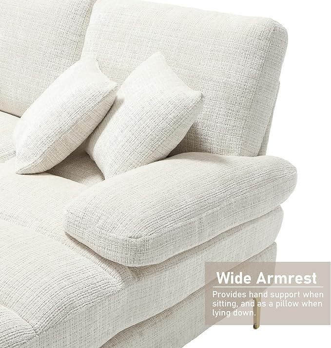 U-Shaped Sectional Sofa, Modern Chenille Tufted Overstuffed Comfy Cloud 4 Seater Couch