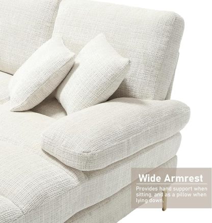 U-Shaped Sectional Sofa, Modern Chenille Tufted Overstuffed Comfy Cloud 4 Seater Couch