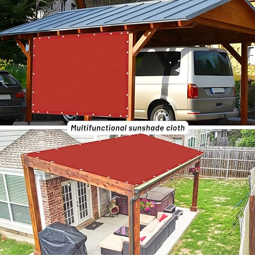 Custom Size 3x6 FT Outdoor Sun Shade Cloth 95% UV Protection HDPE Material Breathable Shade Fabric with Grommets for Patio Pergola Cover Canopy,Terra(We Make Custom Size)