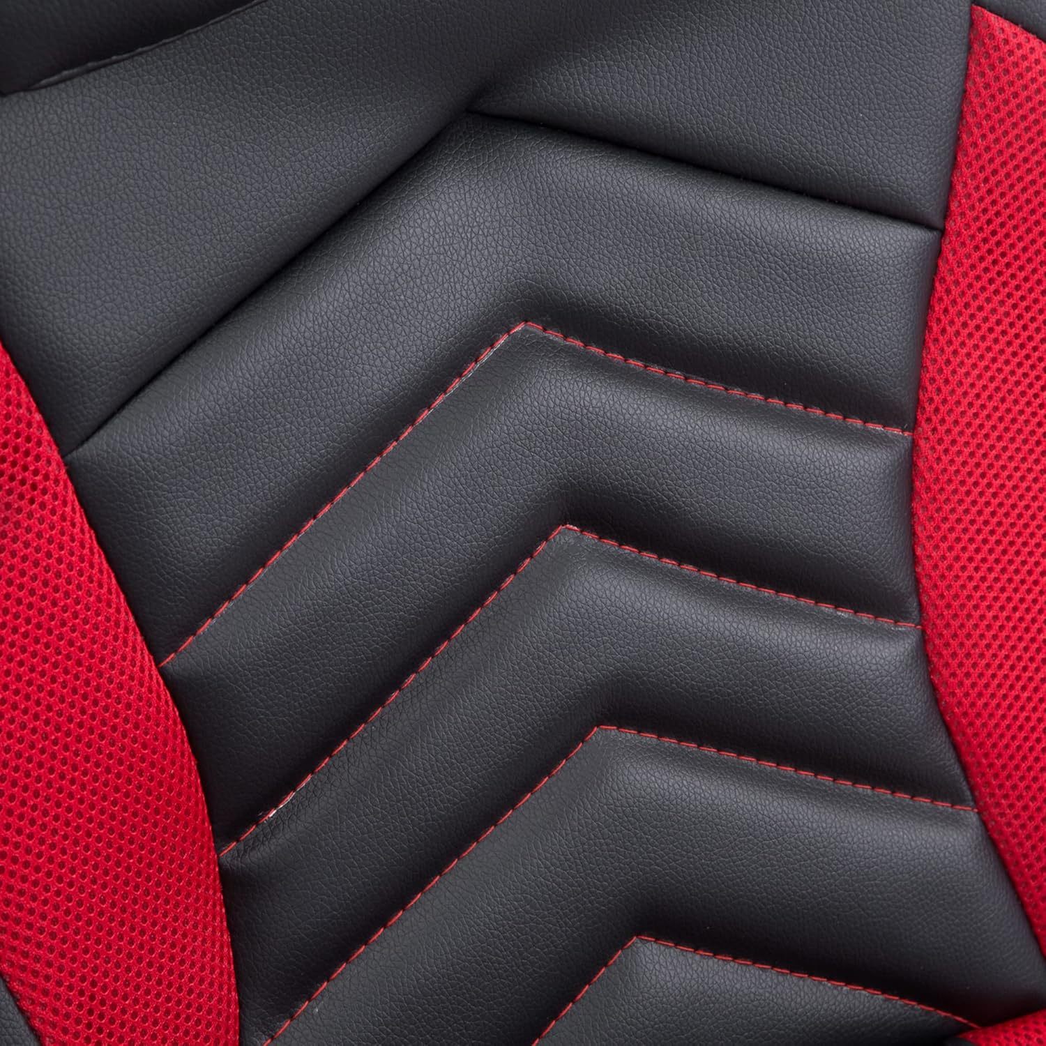 6 Vibrating Point Massage Computer Gaming Chair 5 Modes, Racing Style Heated Desk Chair Swivel Rolling Chair with Headrest