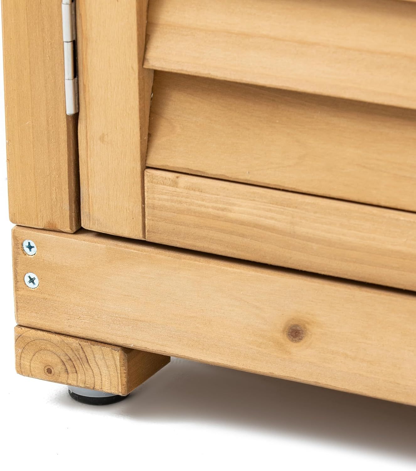 Outdoor Storage Cabinet with 3 Shelves, Wooden Garden Shed with Double Doors& Waterproof Roof, Outside Utility Tall Tool Organizer for Garden Farm Backyard