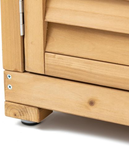 Outdoor Storage Cabinet with 3 Shelves, Wooden Garden Shed with Double Doors& Waterproof Roof, Outside Utility Tall Tool Organizer for Garden Farm Backyard