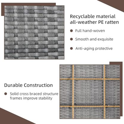 Outdoor Wicker Patio Conversation Furniture Set with Cushions and Tempered Glass Tabletop