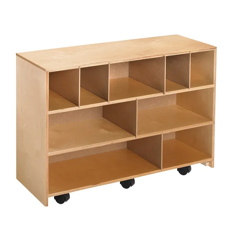 9 Compartment Manufactured Wood Shelving Unit