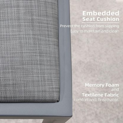 Counter Height Bar Stool Set of 2 Modern Aluminum Rattan Wicker Outdoor Barstools