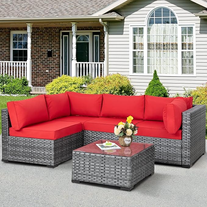 Wicker Rattan Outdoor Patio All Weather Furniture w/Removable Cushions
