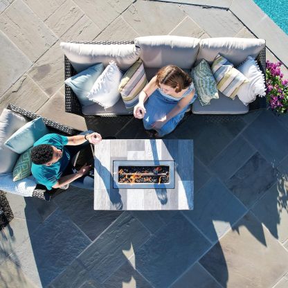 Gray 40x28” Rectangular Gas Fire Table