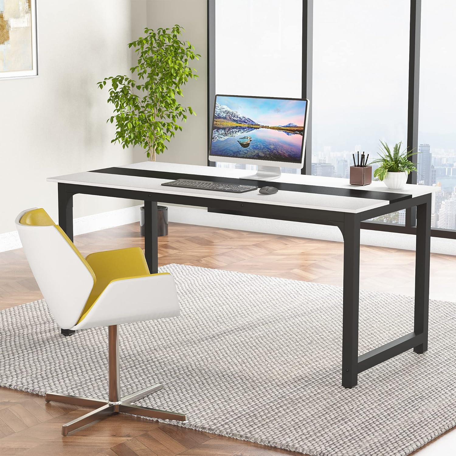 70.8 x 31.5 inch Large Office Desk Computer Table Study Writing Desk Workstation