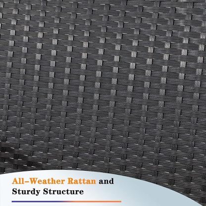 3 Pieces Outdoor Patio Furniture Set, Modern Wicker Bistro Set