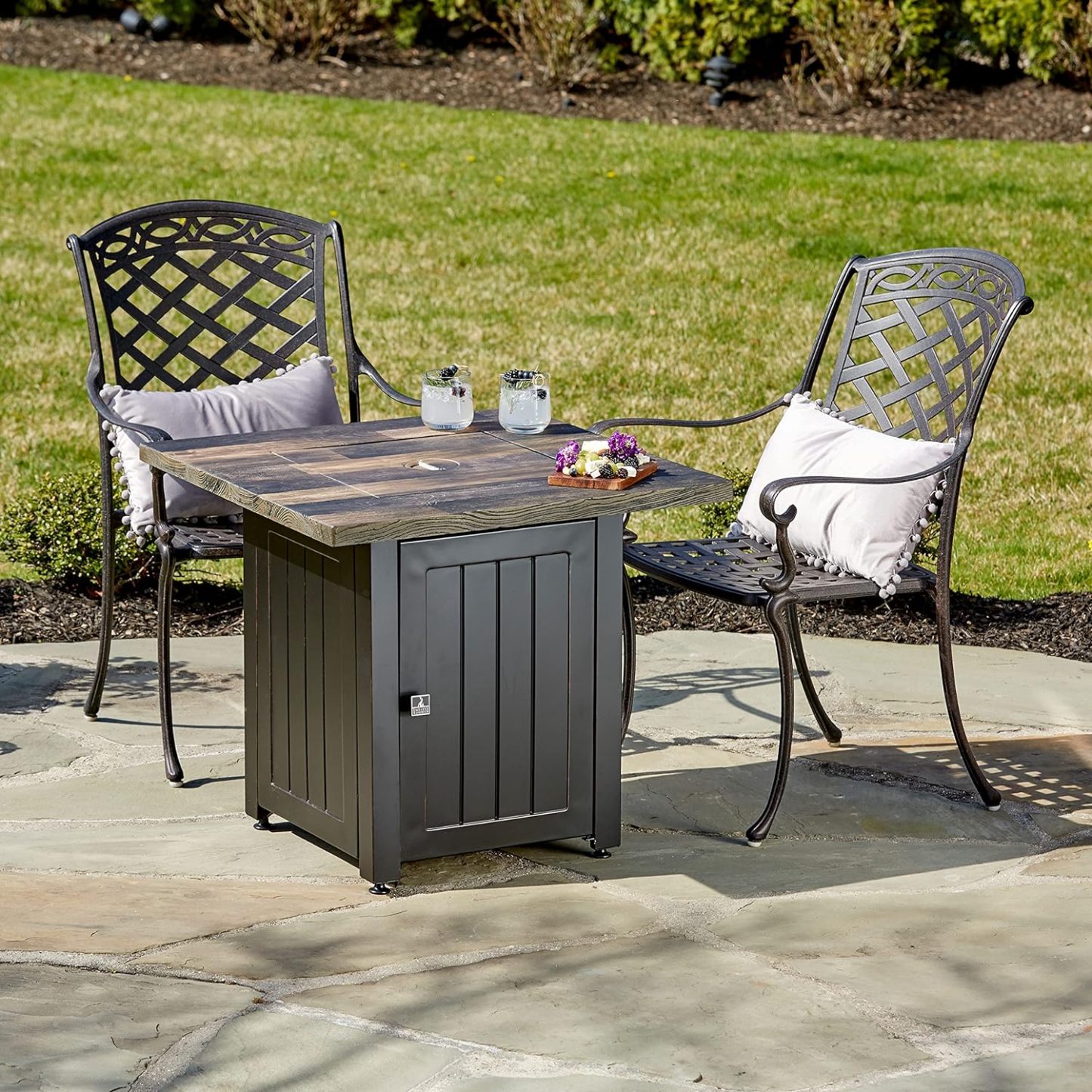 Brown 28” Square Gas Fire Table