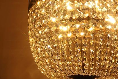 Crystal Chandelier Lights, 9-Light French Empire Country Foyer Chandelier Pendant, Hanging Ceiling Lighting Fixture for Dining Living Room Bedroom Kitchen, 35" H x 19.69" W, Antique Bronze