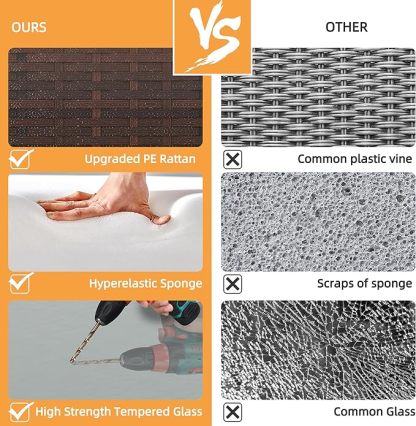 Outdoor Patio Furniture Sets, Wicker Patio sectional Sets 3-Piece