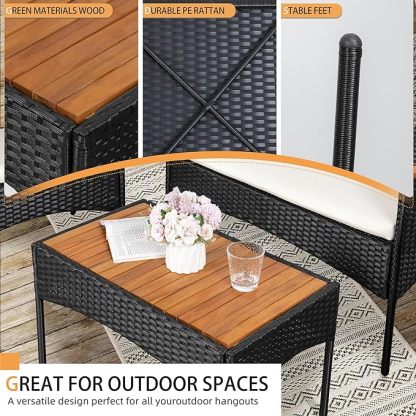 4-Piece Patio Furniture Set, Outdoor Wicker Patio Conversation Furniture Set