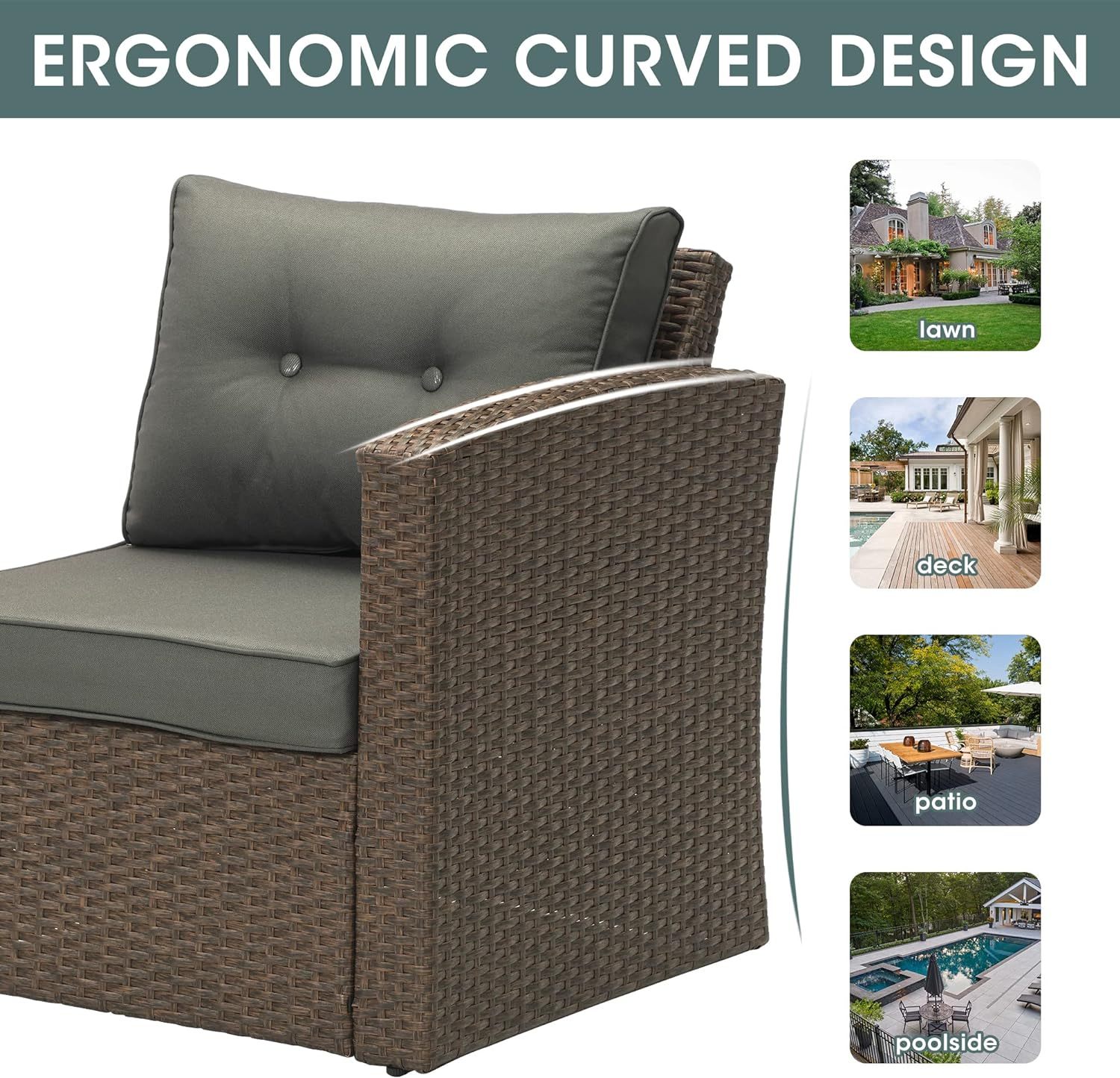 Outdoor Furniture, Brown/Dark Grey
