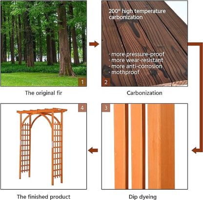 85in Wooden Garden Trellis Horticulture Garden Arch Arbor for Climbing Planting Plant Stand in Garden Yard Outdoor, Brown