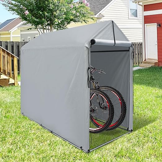 6 x 3Ft Outdoor Storage Shed Heavy Duty Portable Storage Shelter with Roll-up Zipper Door for Bike