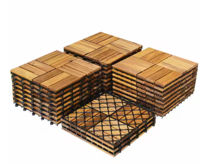 1 ft. x 1 ft. Acacia Wood Deck Tile in Brown