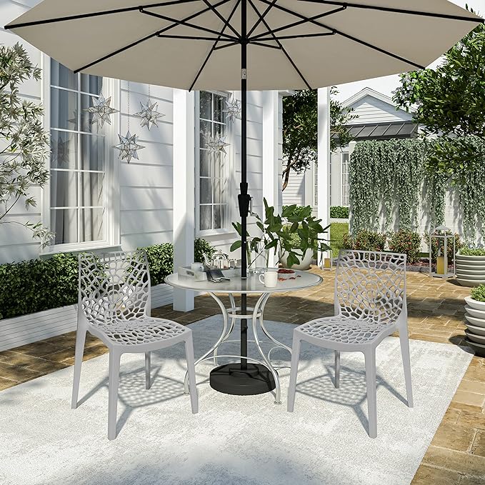 Armless Dining Chairs, Gray, Set of 2