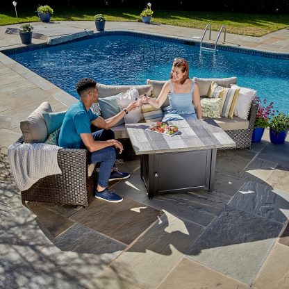 Gray 40x28” Rectangular Gas Fire Table