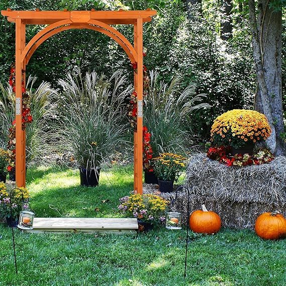 85in Wooden Garden Trellis Horticulture Garden Arch Arbor for Climbing Planting Plant Stand in Garden Yard Outdoor, Brown