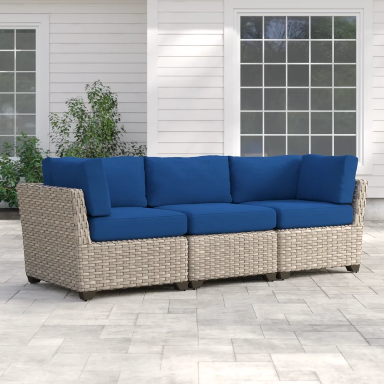 3 Piece Outdoor Sectional Sofa with Cushions
