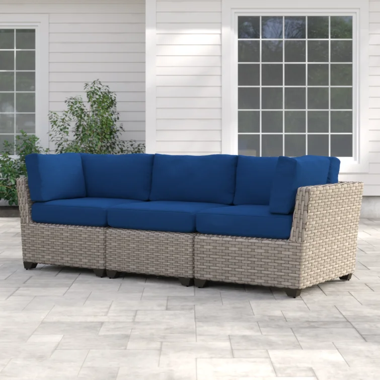 3 Piece Outdoor Sectional Sofa with Cushions