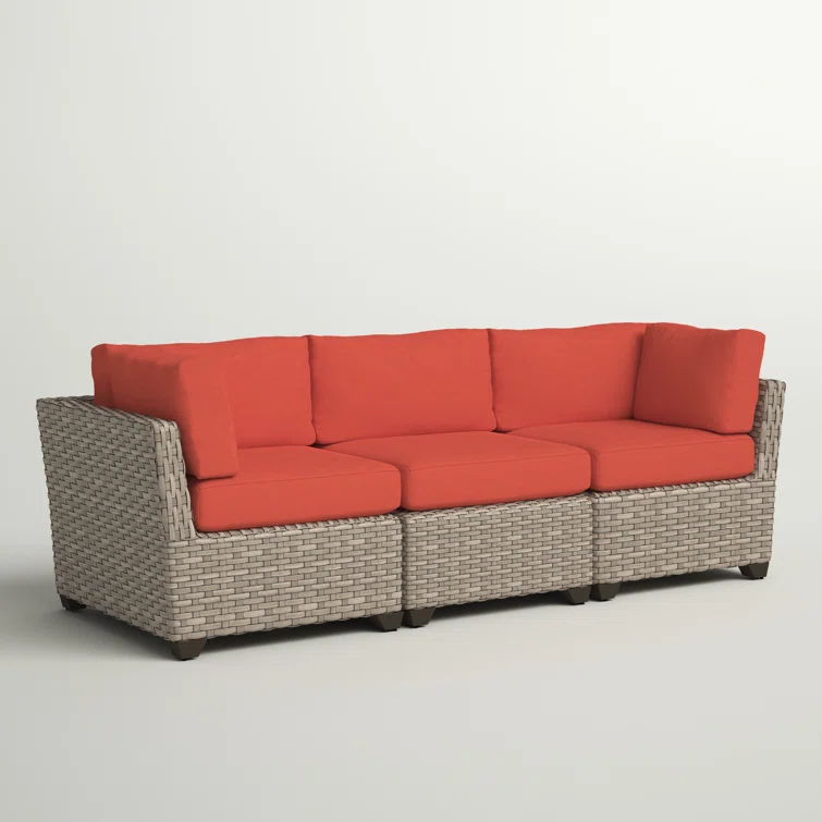 3 Piece Outdoor Sectional Sofa with Cushions