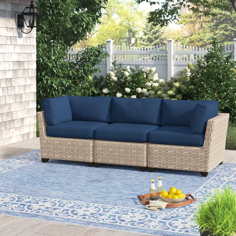 3 Piece Outdoor Sectional Sofa with Cushions