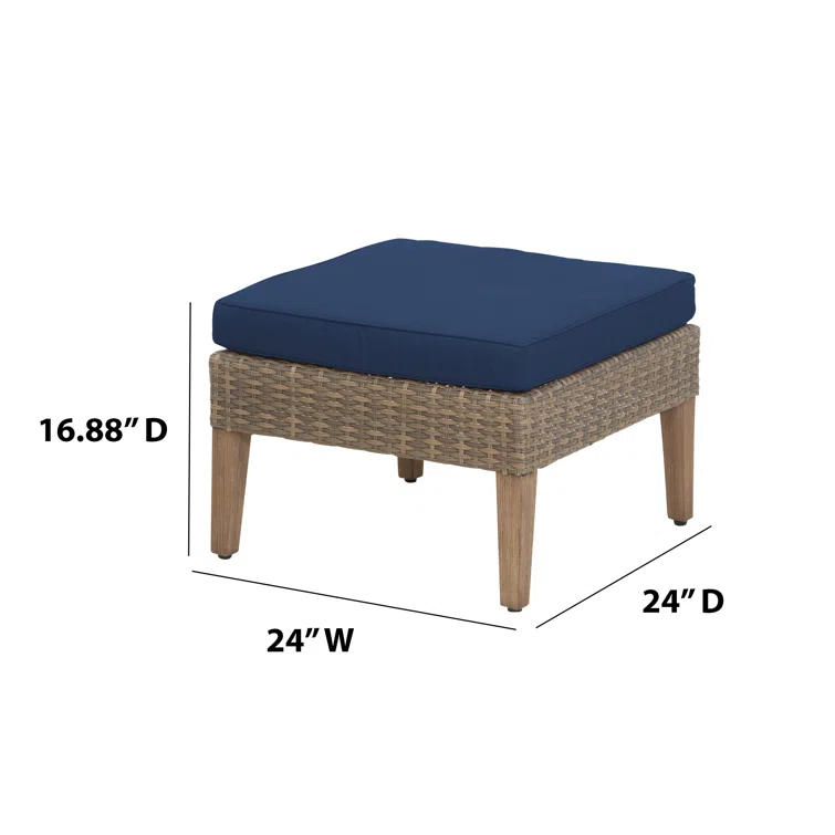 3-Piece Outdoor Conversation Set with Sofa and Ottomans