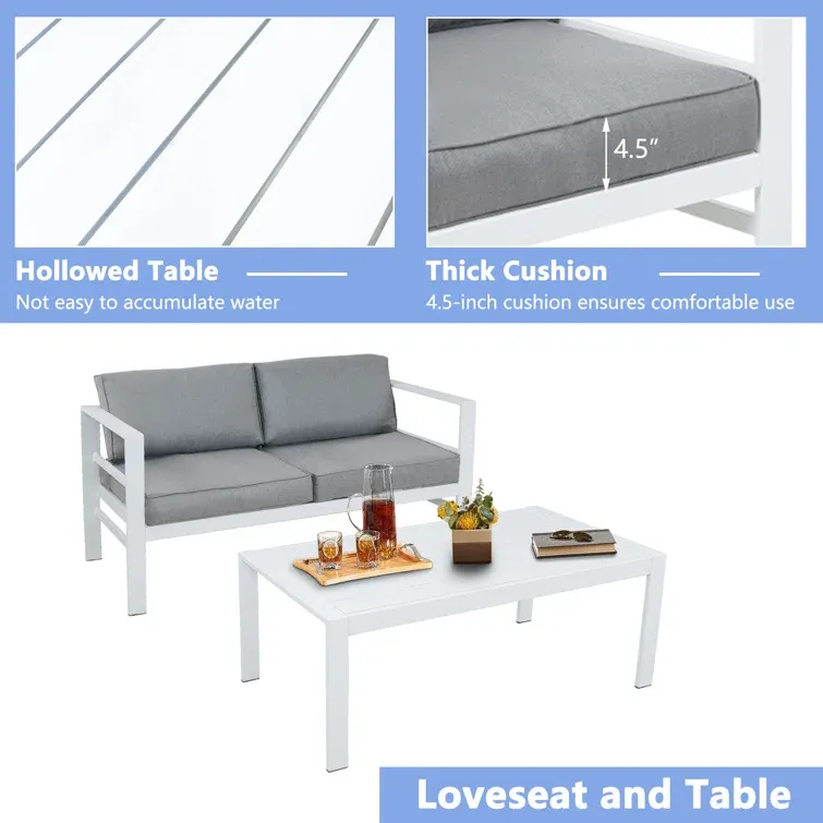 5 Piece Sofa Seating Group with Cushions (Set of 2)