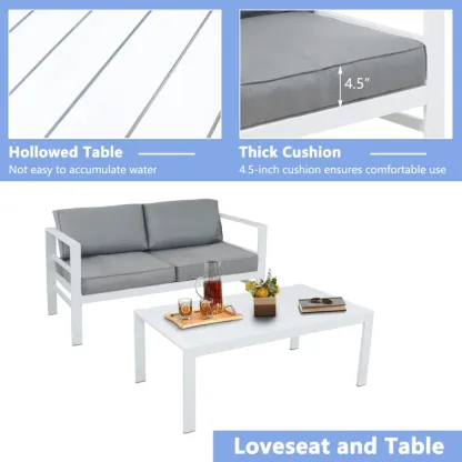 5 Piece Sofa Seating Group with Cushions (Set of 2)