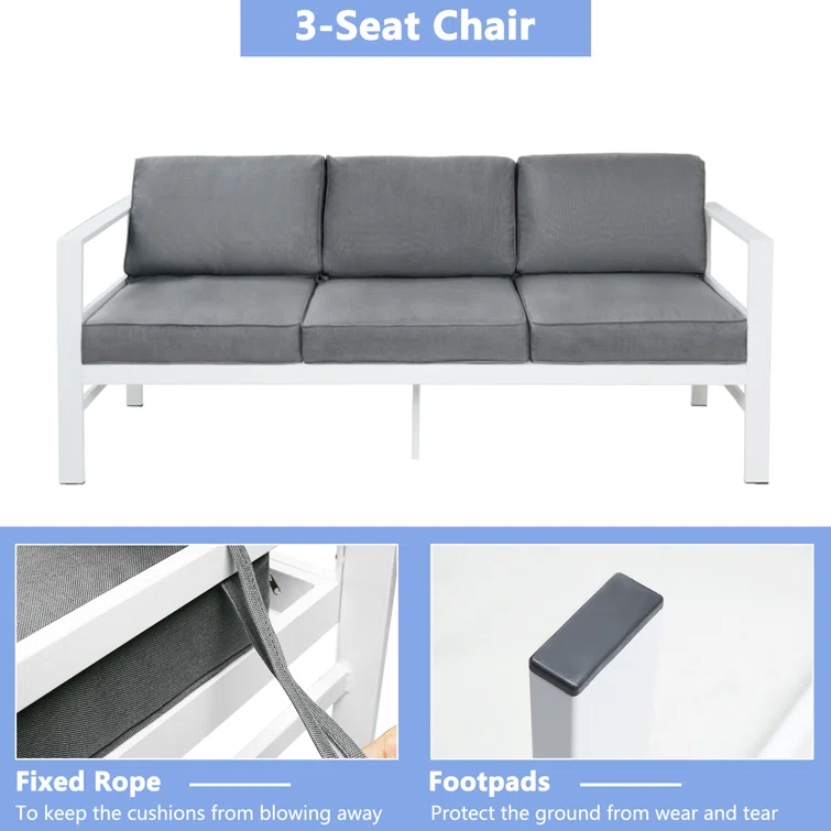 5 Piece Sofa Seating Group with Cushions (Set of 2)