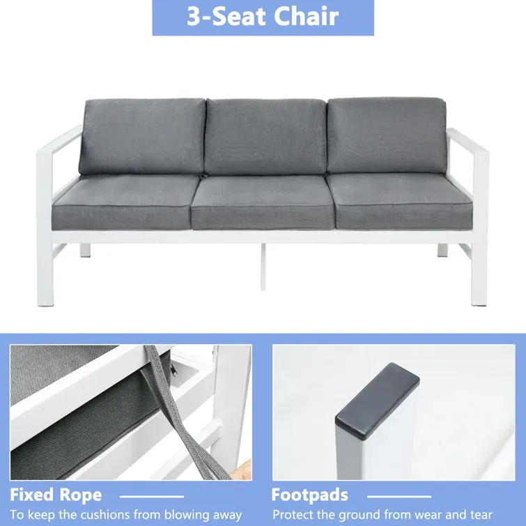 5 Piece Sofa Seating Group with Cushions (Set of 2)