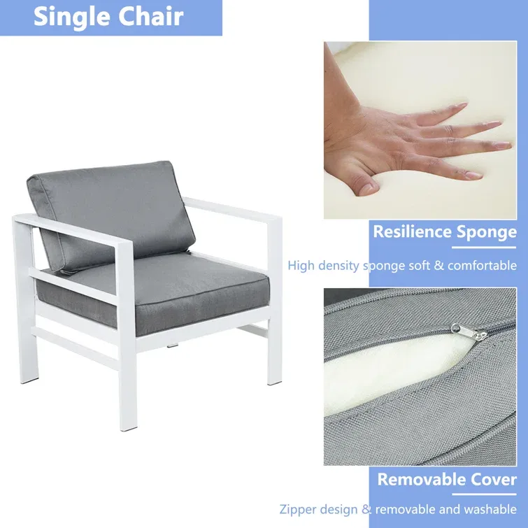 5 Piece Sofa Seating Group with Cushions (Set of 2)