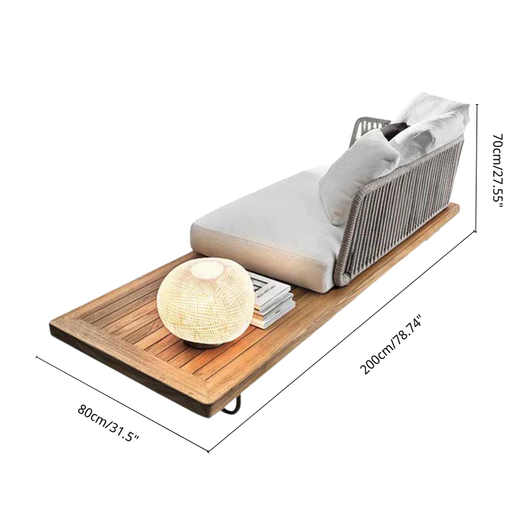Teak Outdoor Sectional Sofa Set with Table