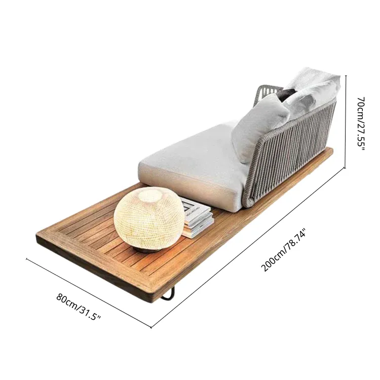Teak Outdoor Sectional Sofa Set with Table