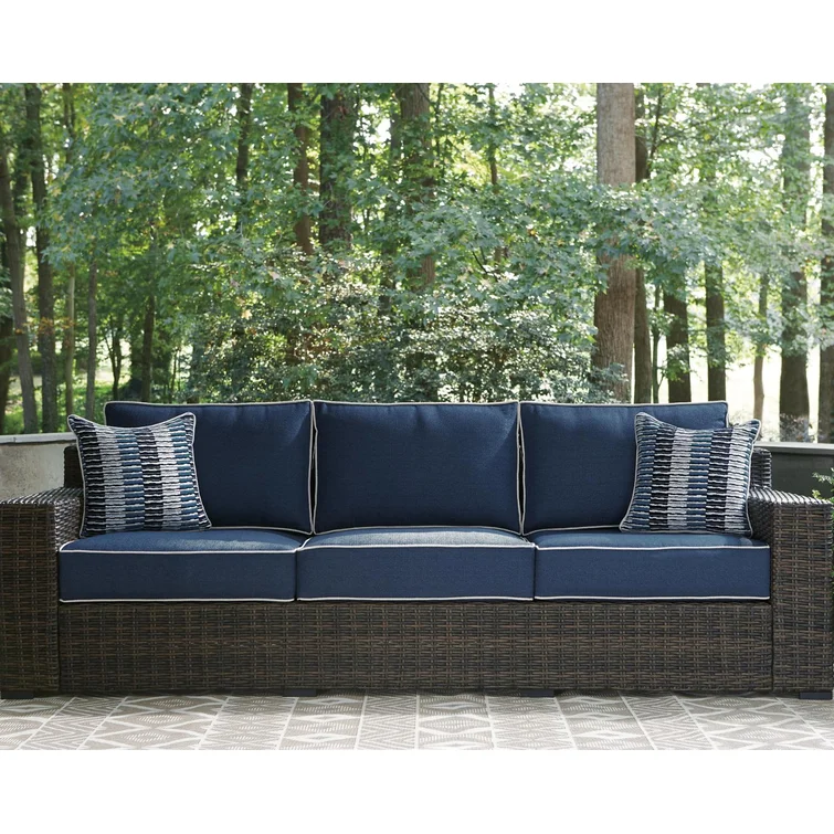 97.13'' Wicker Outdoor Patio Sofa