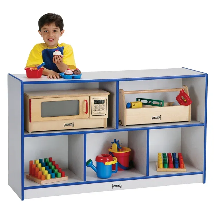 5 Compartment Manufactured Wood Shelving Unit