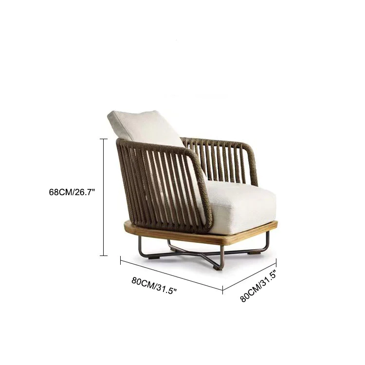 Teak Outdoor Sectional Sofa Set with Table