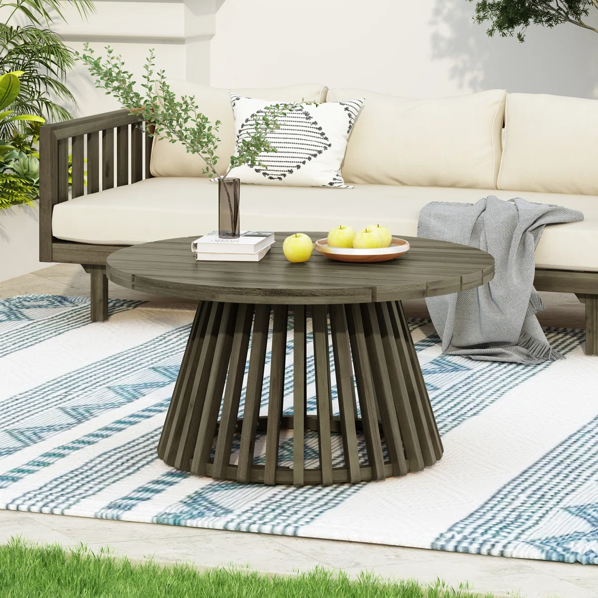 Outdoor Coffee Table, Round Coffee Table, Small Coffee Table, Solid Wood Coffee Table